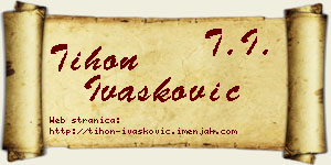 Tihon Ivašković vizit kartica